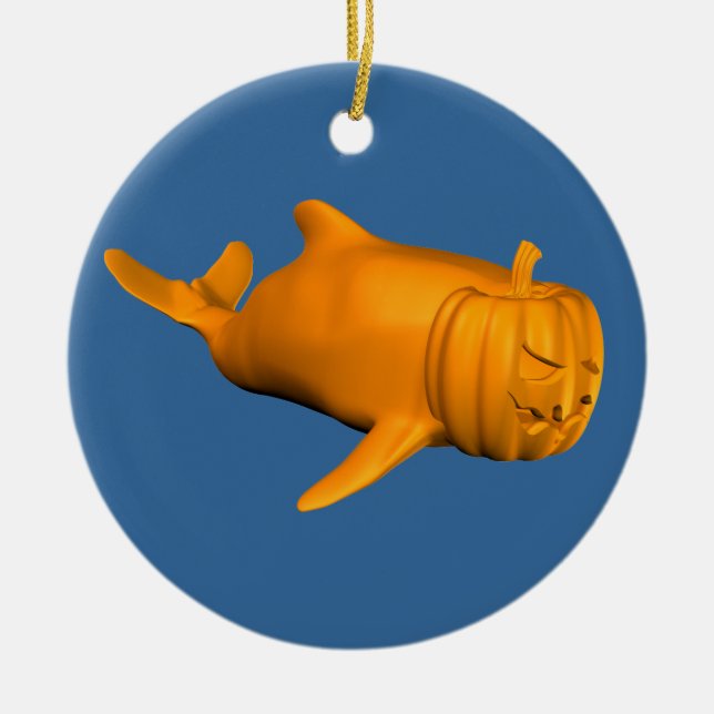 Funny Orcinus orca Ceramic Ornament (Front)