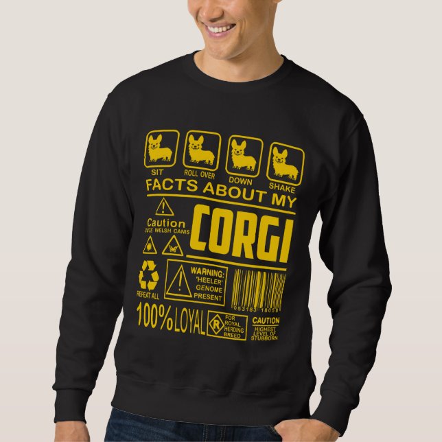Funny Organic Loyal Corgi Print Sweatshirt (Front)