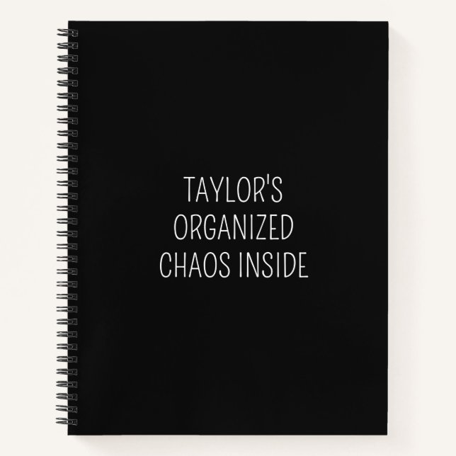Funny Organization Quote To Do List Black Notebook (Front)
