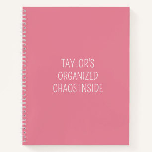 Funny Organization Quote To Do List Pink Notebook
