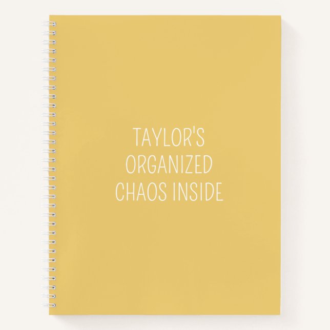 Funny Organization Quote To Do List Yellow Notebook (Front)