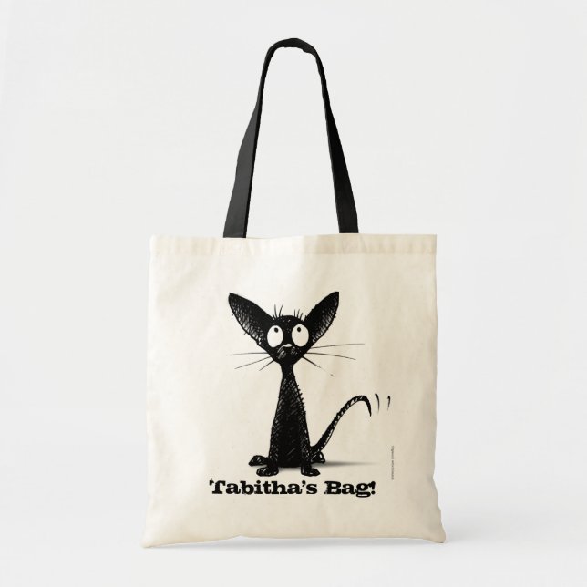Funny Oriental Black Cat Bag (Front)