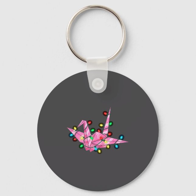 Funny Origami Christmas Graphics Lights Lover  Keychain (Front)