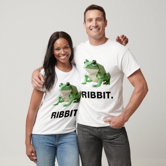 Funny Origami Frog RIBBIT T-Shirt (Unisex)