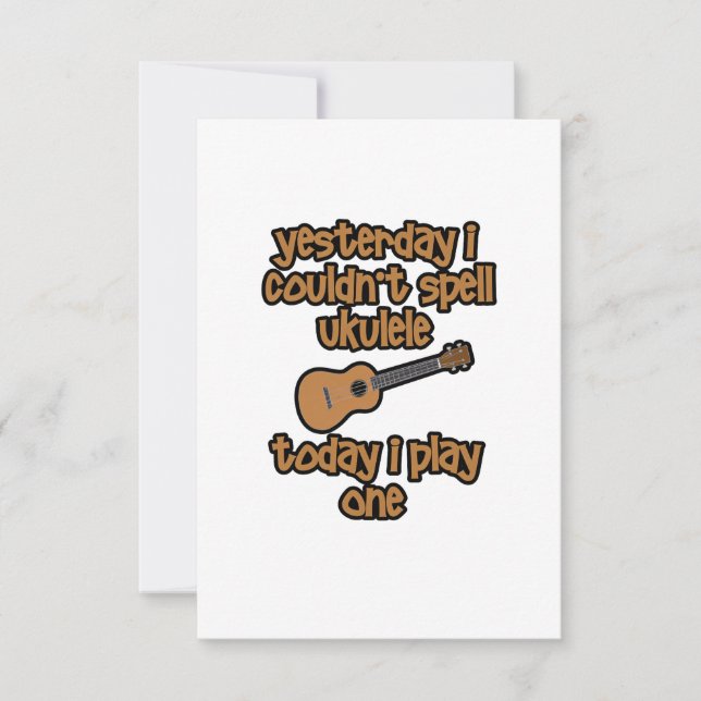Funny Original Ukulele Thank You Card (Front)