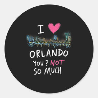 Funny Orlando Florida Night Skyline Vintage Premiu Classic Round Sticker