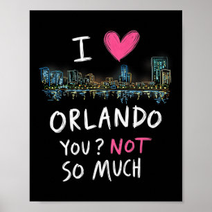 Funny Orlando Florida Night Skyline Vintage Premiu Poster