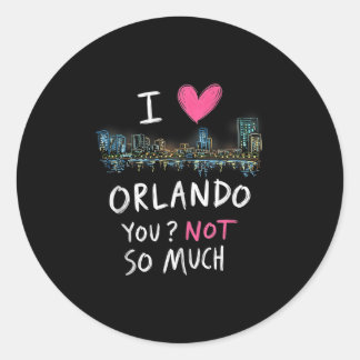 Funny Orlando Florida Night Skyline Vintage Tank T Classic Round Sticker