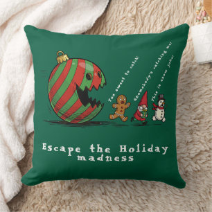 Funny Ornament Holiday Throw Pillow