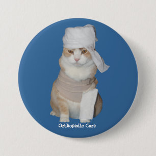Funny Orthopedic Cat 3 Inch Round Button