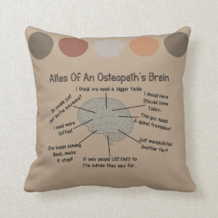 Funny Osteopath's Brain Throw Pillow