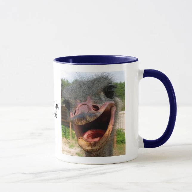 Funny Ostrich Bird Photo What's Up Mug (Right)