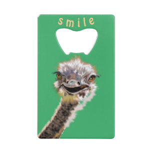 Funny Ostrich Bottle Opener Smile Credit Card Bottle Opener