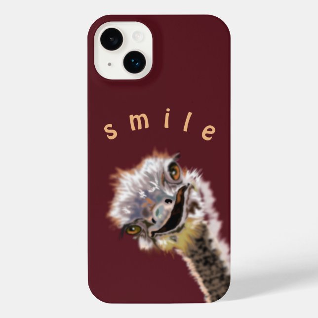 Funny Ostrich coque iphone Couleur et texte person (Verso)