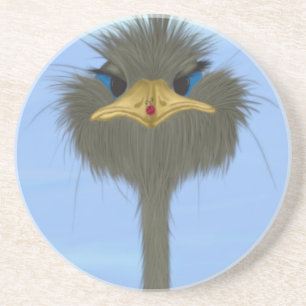 Funny Ostrich George And The Cute Ladybug Coaster