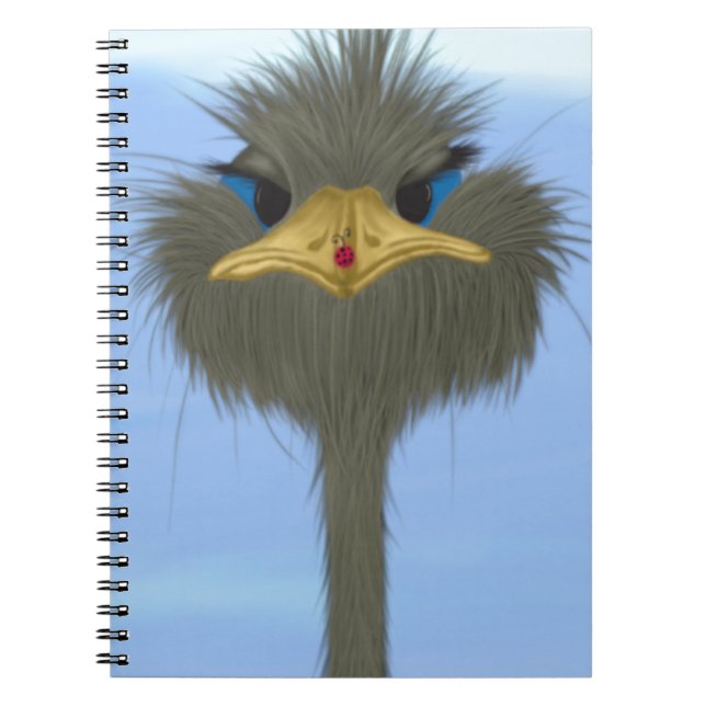 Funny Ostrich George And The Cute Ladybug Notebook (Front)