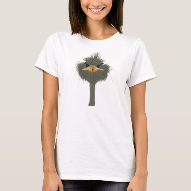 Funny Ostrich George And The Cute Ladybug T-Shirt (Front)