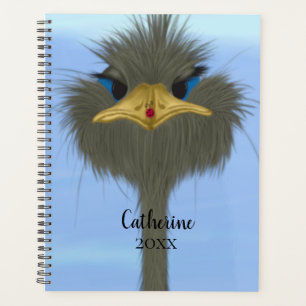 Funny Ostrich George et le mignon Ladybug