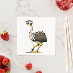 Funny Ostrich Paper Napkins