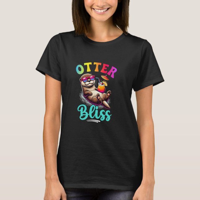 Funny Otter Bliss Cute Tropical Animal For Kids T-Shirt (Front)