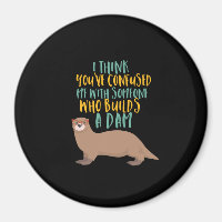 Funny Otter Cartoon Confused with Dam Beaver