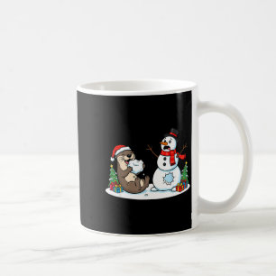 Funny Otter Snowman Christmas Tree Xmas Womens Men Coffee Mug
