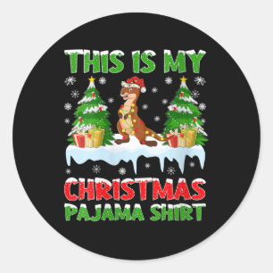 Funny Otter This Is My Christmas Pajama Classic Round Sticker