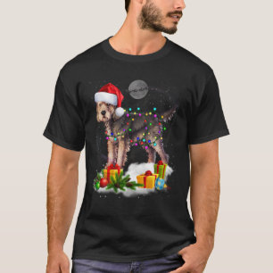 Funny Otterhound Dog Christmas Lights Santa Hat Xm T-Shirt