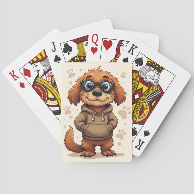 Funny Otterhound Kawaii Dog Playing Cards (Back)