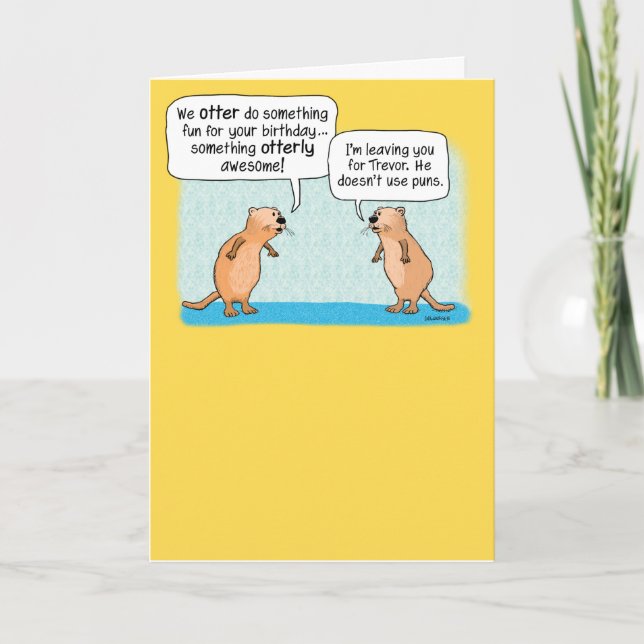 Funny Otters Carte d'anniversaire (Devant)