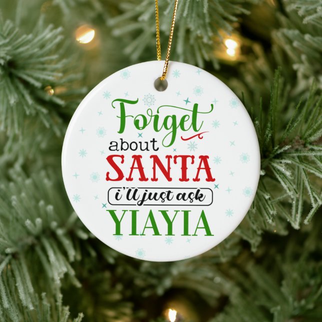 Funny Oublie Père Noël YIAYIA Ornement de Noël (Arbre)