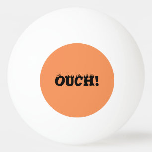 Funny "ouch!" Orange and Yellow Ping Pong Ball