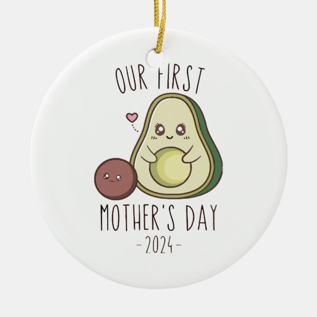 Funny Our First Mother's Day  Ceramic Ornament (Front)