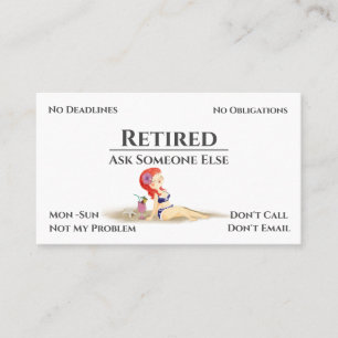 Funny Out Of Business Cartoon Woman Retirement Card