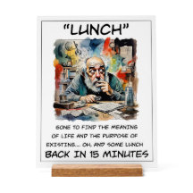 Funny Out To Lunch Acrylic Sign