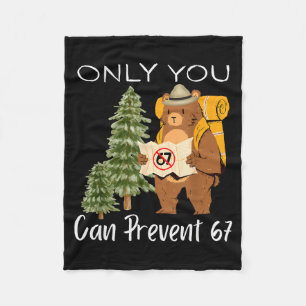 Funny Outdoor Bear Wild Number Six Seven Pun  Fleece Blanket