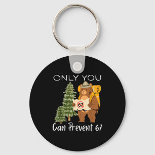 Funny Outdoor Bear Wild Number Six Seven Pun  Keychain