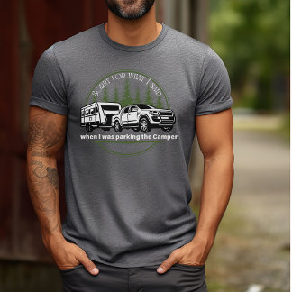Funny Outdoors Green Forest Print Camping Trailer T-Shirt
