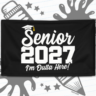 Funny Outta Here Graduation Senior Class of 2027 Banner