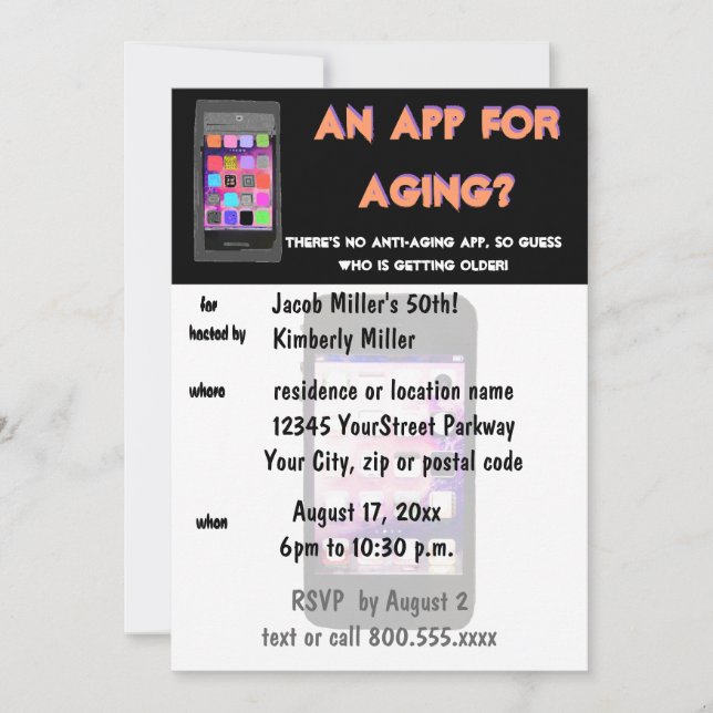 Funny Over the Hill  Birthday Party Invitation (Front)