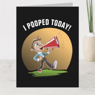 FUNNY OVER THE HILL BIRTHDAY "POOPED TODAY" CARD