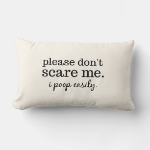 Funny Over-the-Hill Don't Scare Me Text Lumbar Pillow