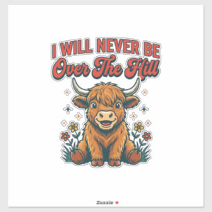 Funny Over The Hill Highland Cow Birthday Design_1