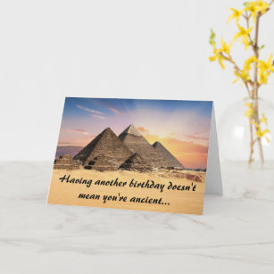 Funny Over the Hill Humour Egypt Pyramids Card