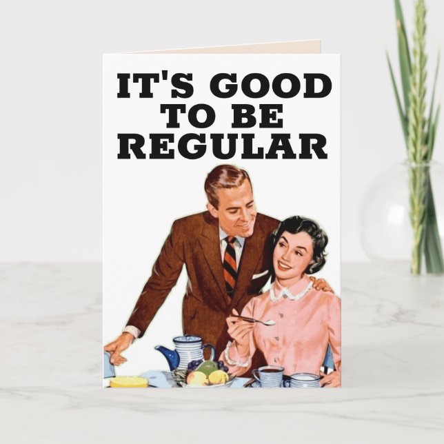 FUNNY OVER THE HILL RETRO POOP BIRTHDAY CARD (Front)