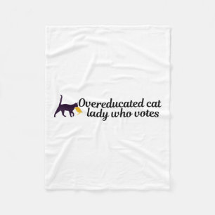 Funny Overeducated Kamala Voter Cat Holding Trump Fleece Blanket