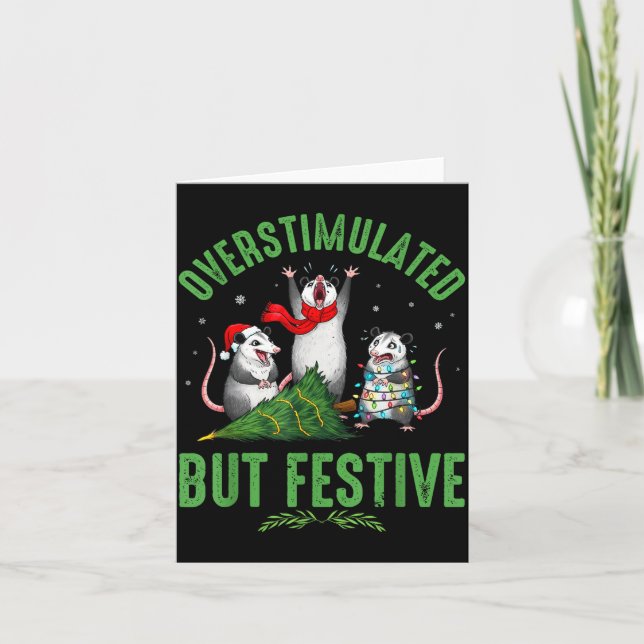 Funny Overstimulated But Festive Christmas Ssum Ho Card (Front)