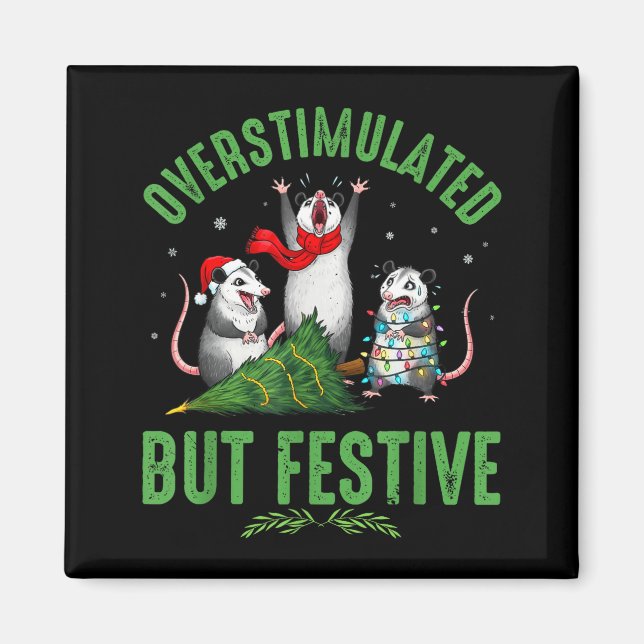 Funny Overstimulated But Festive Christmas Ssum Ho Magnet (Front)