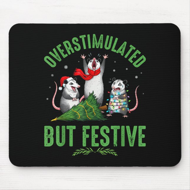 Funny Overstimulated But Festive Christmas Ssum Ho Mouse Pad (Front)
