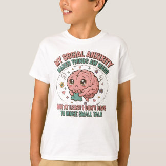 Funny Overthinking Brain Cartoon T-Shirt
